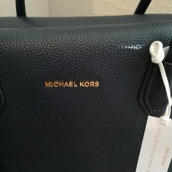 NWT MICHAEL KORS MERCER large satchel dark blue - Picture 7 of 8